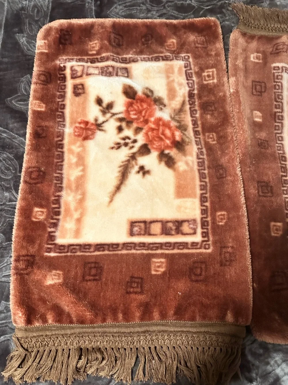 Set of TWO Plush Floral Accent Pillow Cover